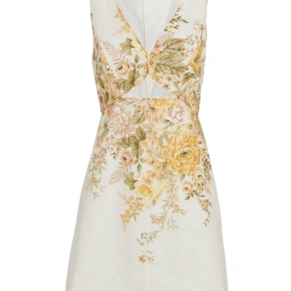 Zimmermann Cream and Yellow Backless Dress